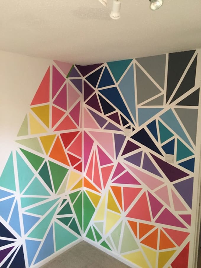 Gig Preview - Create geomentric abstract pattern wall painting