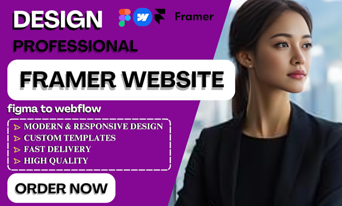 Gig Preview - Design framer website framer animation figma to framer webflow website animation