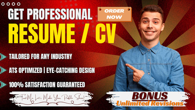 Gig Preview - Design professional resume or cv with ats opt