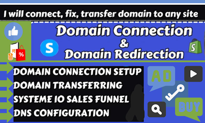 Gig Preview - Connect domain transfer or redirect domain to any website