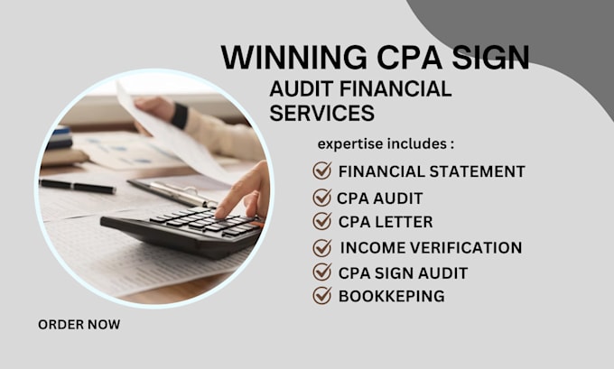 Gig Preview - Prepare sign audited certified financials statement and verify as licensed CPA