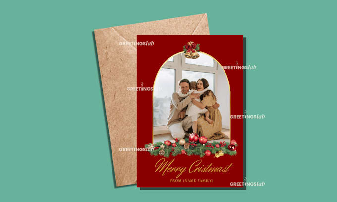 Gig Preview - Design personalized greetings card chrismast, holiday card