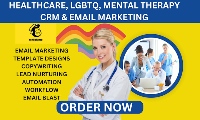 Gig Preview - Be mailchimp expert setup crm for healthcare, lgbtq, mental health professionals