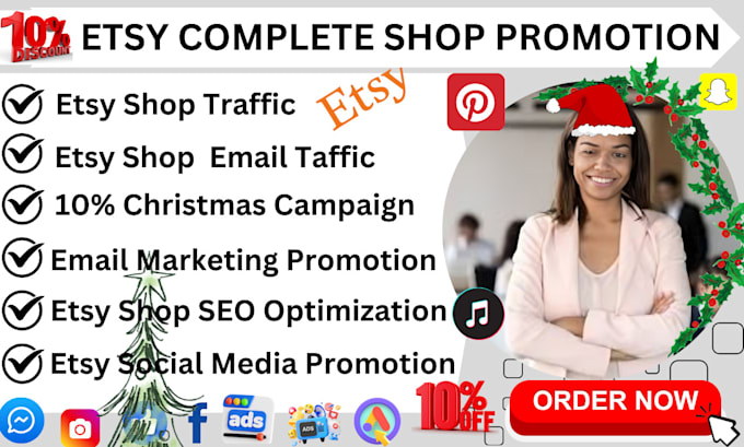 Gig Preview - Promote your esty shop for christmas and new year sale etsy SEO optmization