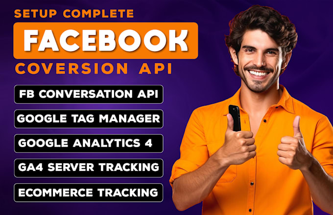 Gig Preview - Our agency will set up meta facebook pixel conversion API google analytics 4 ecommerce tracking