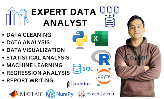 Gig Preview - Do data analysis and visualization using python r tableau excel stata