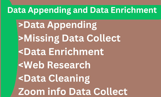 Gig Preview - Data enrichment, data appending, data entry and web research