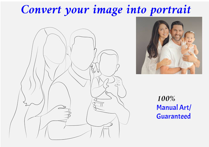 Gig Preview - Draw a detailed line art portrait of any photo