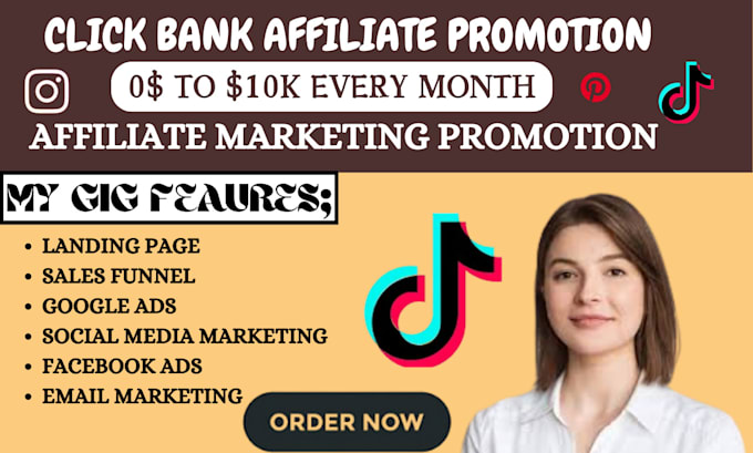 Gig Preview - Clickbank affiliate link promotion affiliate marketing