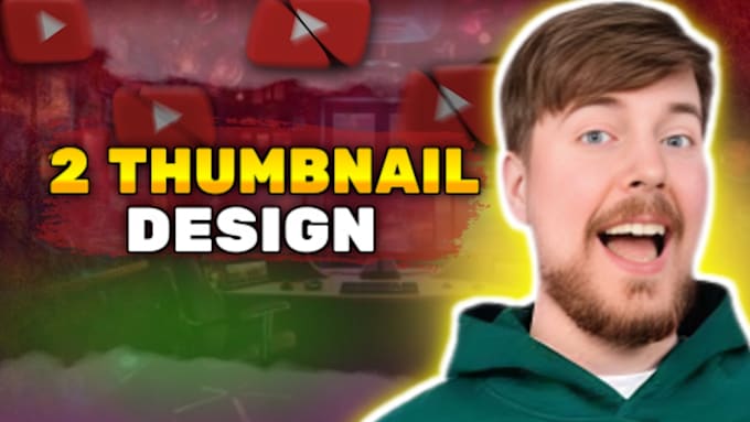 Gig Preview - Design 2 professional and clickbait thumbnails for you