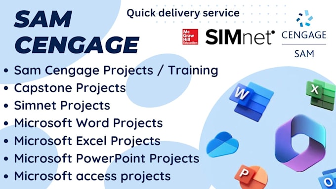 Gig Preview - Do your all sam cengage, simnet, capstone and all ms office projects