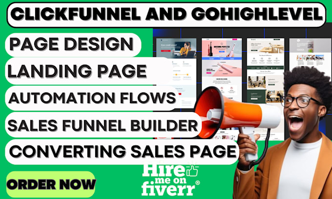 Gig Preview - Create a converting sales funnel, landing page in clickfunnels gohighlevel