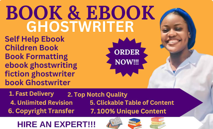 Gig Preview - Be your book writer, ebook ghostwriter, amazon kdp ebook ghostwriter