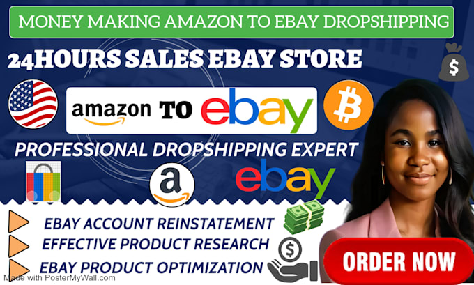 Gig Preview - Do amazon to ebay dropshipping, ebay dropshipping, ebay seo listing