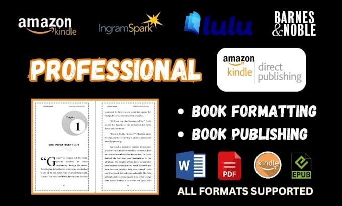 Gig Preview - Do amazon KDP book publishing, KDP book formatting, paperback formatting