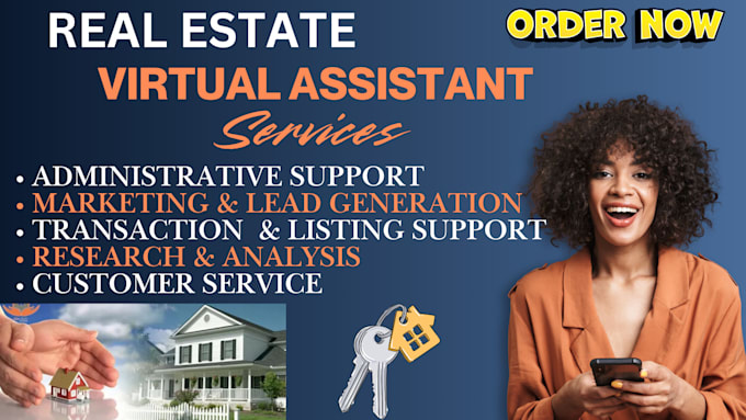 Gig Preview - Be real estate virtual assistant executive virtual assistant admin assistant