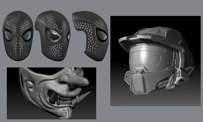 Gig Preview - Model wearable 3d mask, 3d helmet for cosplay, halloween mask, printable mask