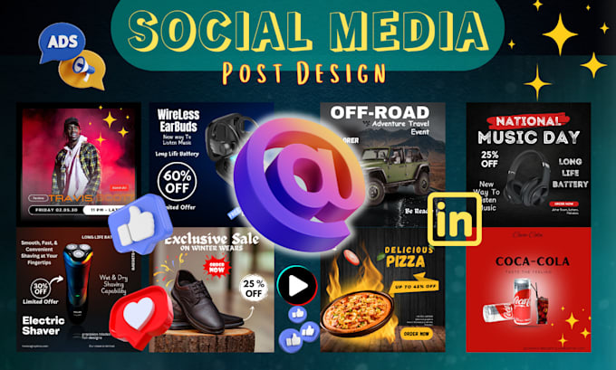 Gig Preview - Design custom social media posts , eyecatching youtube thumbnails