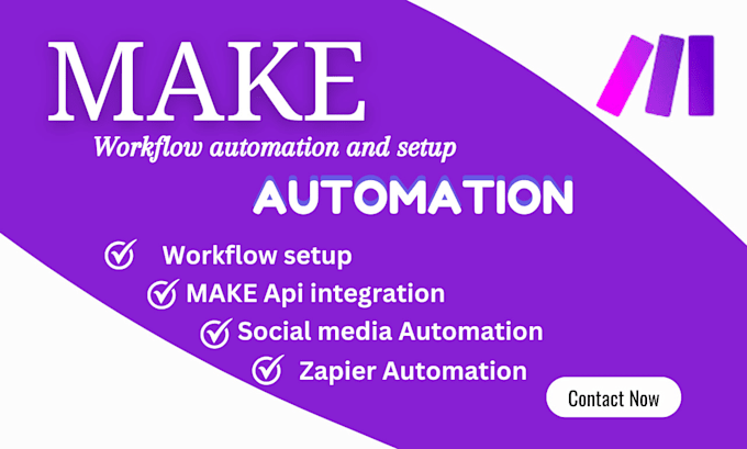 Gig Preview - Setup make com automation integromat make zapier workflow api integration