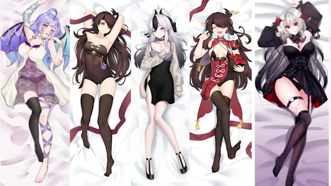 Gig Preview - Draw custom dakimakura, body pillow, oc vtuber in anime style