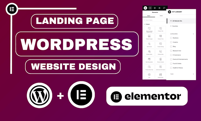 Gig Preview - Build elementor landing page design wordpress ecommerce website development