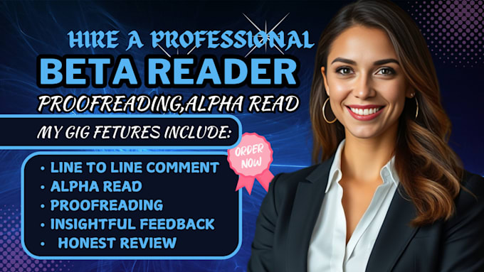 Gig Preview - Provide in depth structural, development edit for your manuscript, alpha reader