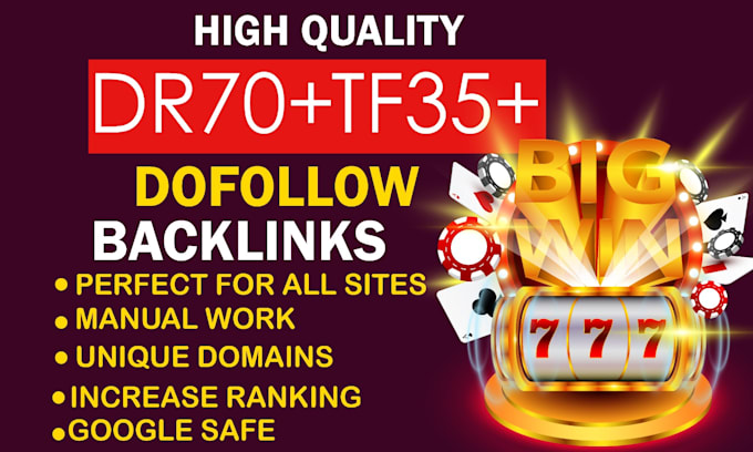 Bestseller - do high DR 70 plus tf 35 seo dofollow backlinks service