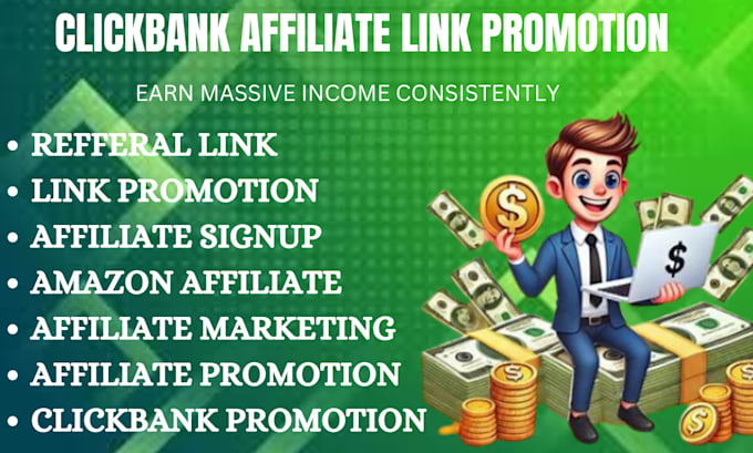 Gig Preview - Do clickbank affiliate link promotion link signup affiliate link promotion mlm