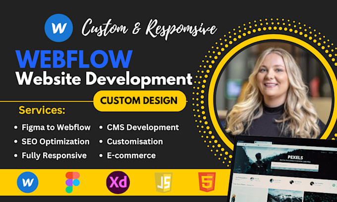 Gig Preview - Develop and design webflow website, figma to webflow, webflow expert