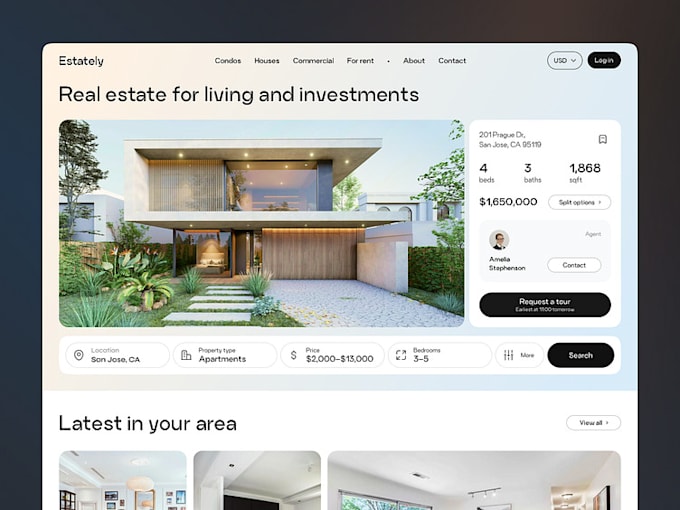 Bestseller - design real estate website property management vacation realtor website idx mls