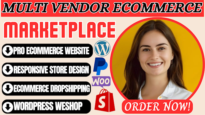 Gig Preview - Develop woocommerce multiple vendor ecommerce website, or shopify dropshipping