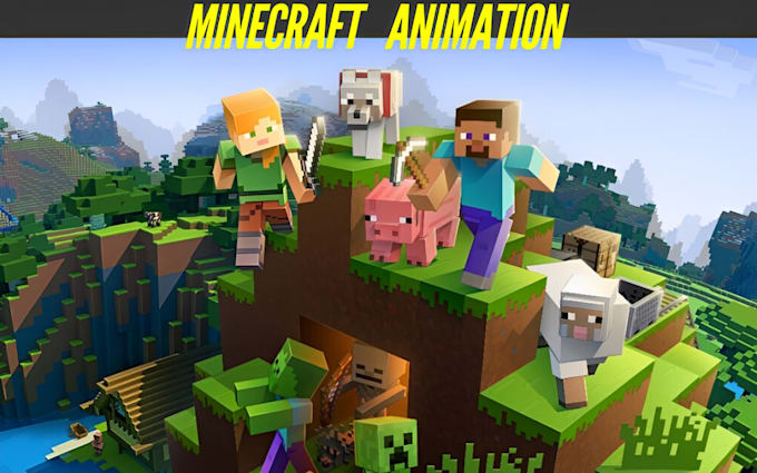 Gig Preview - Minecraft animation for youtube video content 3d minecraft animation textur pack