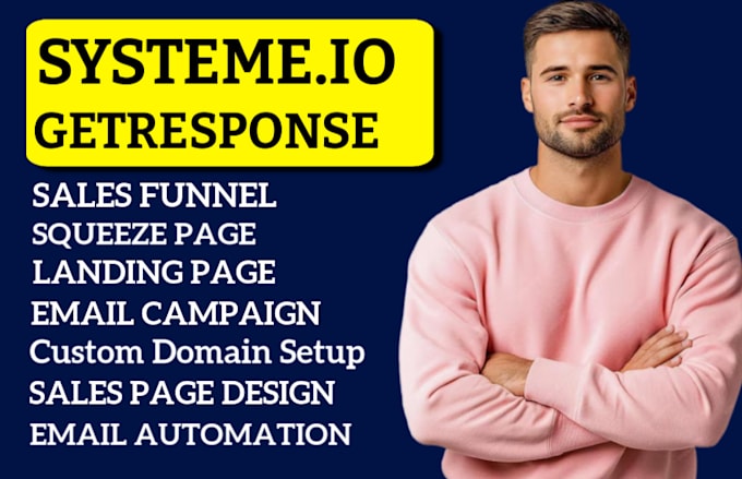 Gig Preview - Redesign and design systeme io sales funnel and landing page