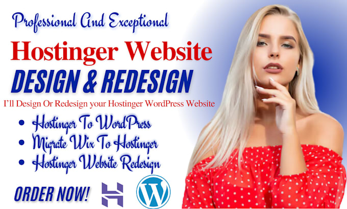 Gig Preview - Build hostinger website design hostinger redesign hostinger wordpress redesign