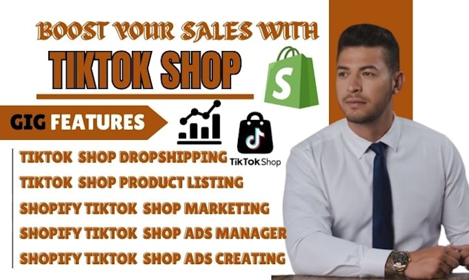 Gig Preview - Build tiktok shop dropshipping shopify marketing tiktok shop sale shopify store