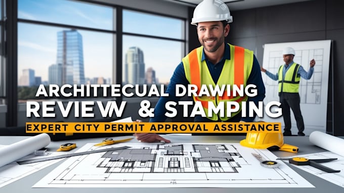 Gig Preview - Review and stamp architectural drawing  construction drawing for city permit