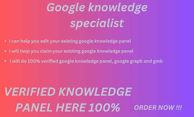 Gig Preview - Create google knowledge panel, knowledge panel, knowledge graph, gkp