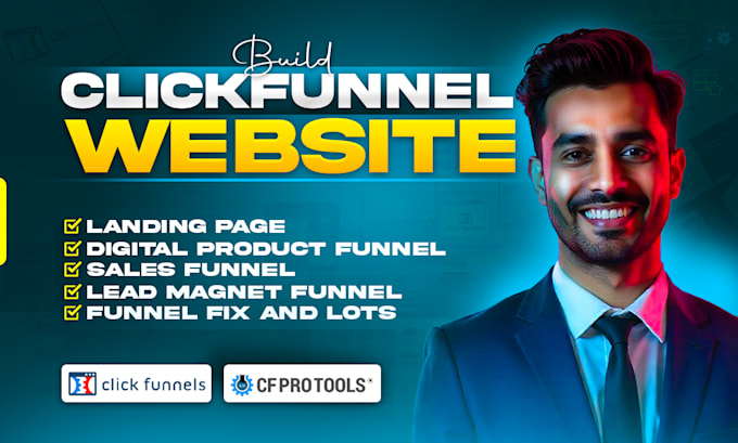 Gig Preview - Build profitable, high converting clickfunnels sales funnels landing page