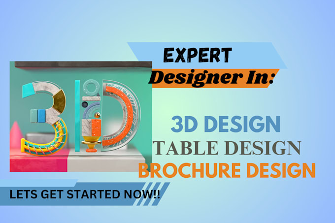 Gig Preview - Design a 3d brochure and table for your company profile