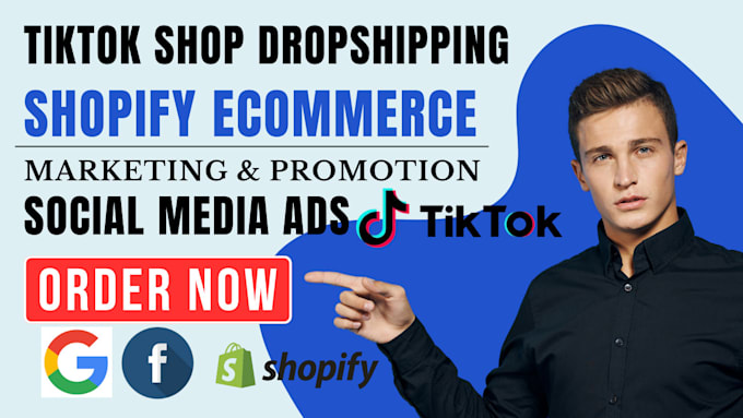 Gig Preview - Setup tiktok shop dropshipping shopify ecommerce store marketing expert