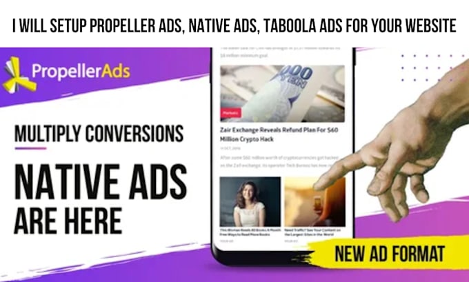 Bestseller - setup propeller ads, native ads, taboola ads for your website