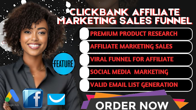 Gig Preview - Do warriorplus clickbank jvzoo affiliate marketing sales funnel link promotion