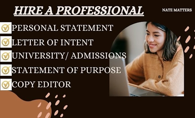 Gig Preview - Heavily edit your personal statement, statement of purpose, or admissions essay