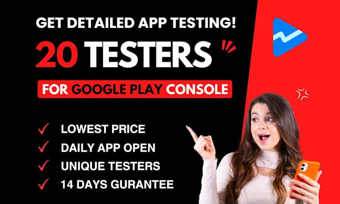 Gig Preview - Provide unique 20 testers for google play console, closed testing