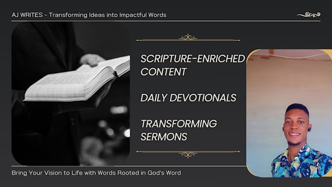 Gig Preview - Ghostwrite powerful scripture enriched christian ebook, sermons, and devotionals