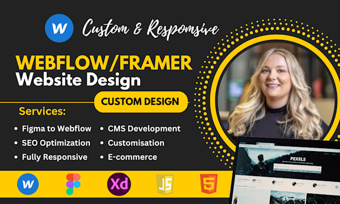 Gig Preview - Design or develop stunning responsive website using webflow or framer