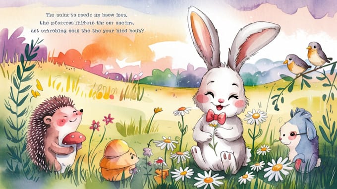 Bestseller - beautiful draw watercolor children book illustration whimsical book