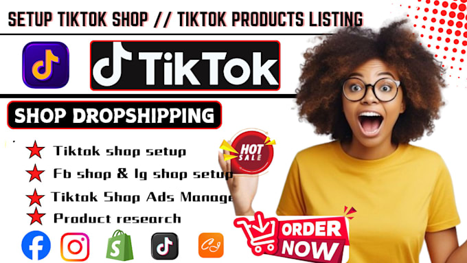 Gig Preview - Setup tiktok shop affiliate marketing , instagram shop , and complete marketing