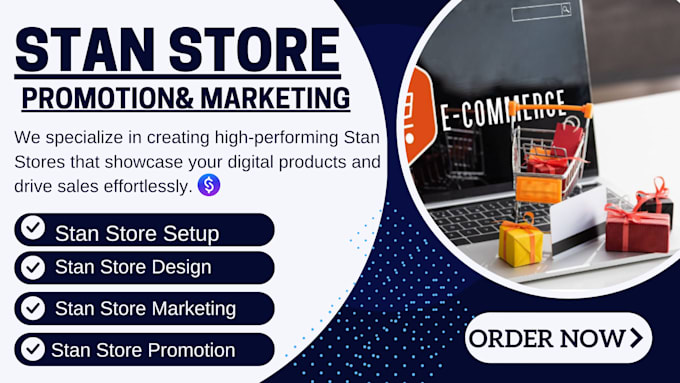 Gig Preview - Do stan store setup, stan store marketing, stan store promotion, digital product