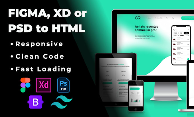 Bestseller - professionally convert your figma design to responsive HTML